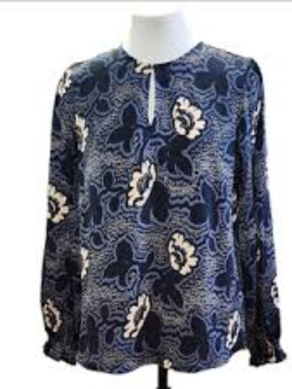 Ted Baker Navy and Cream Floral Top